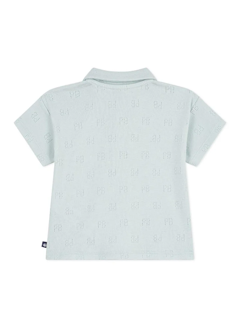 بيتي باتو Babies' short-sleeved patterned openwork cotton polo shirt